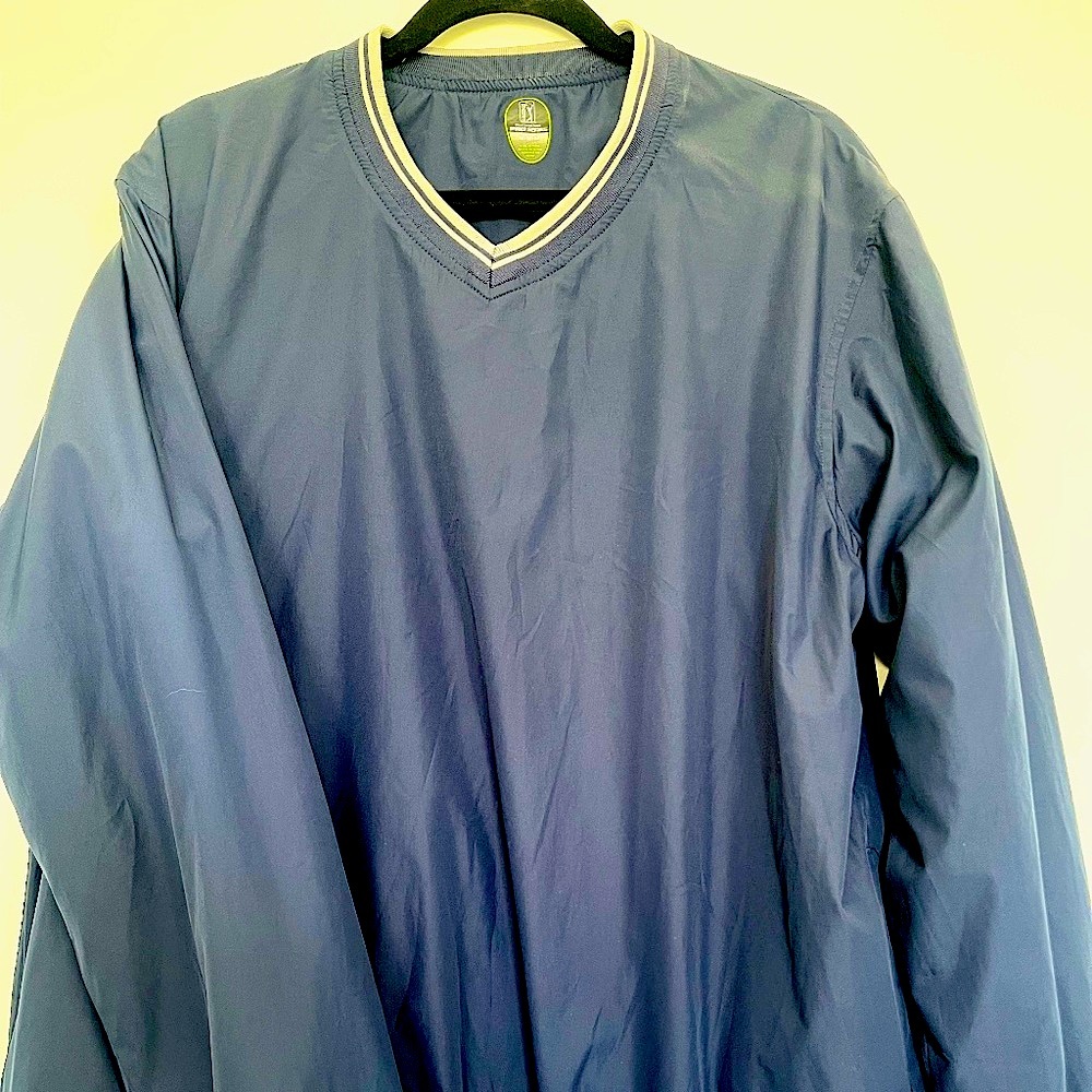 Men's PGA Tour Pro Series Golf Pull Over Jacket Windbreaker in Navy Size Medium